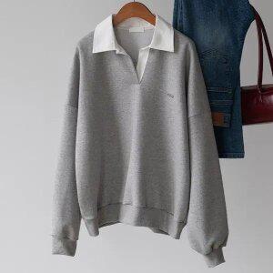 (안나앤플러스) 모티브 카라 맨투맨[티셔츠DNV78] 빅사이즈