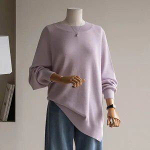 (안나앤플러스) 러스 린넨 라운드 니트[니트DFD32] 빅사이즈