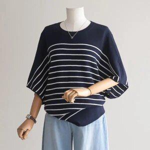 (안나앤플러스) 린넨 펀칭 반팔 니트[니트DKG63] 빅사이즈