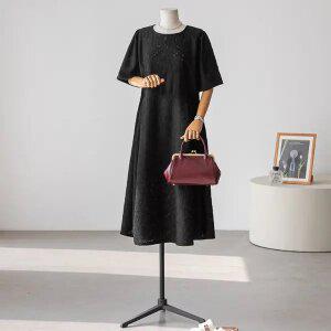 (안나앤플러스) 모렌 플라워 펀칭 원피스[드레스EFM7] 빅사이즈