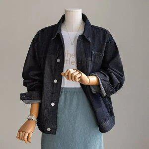 (안나앤플러스) 포켓 논페이드 데님 자켓[자켓EDM100] 빅사이즈