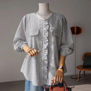 (안나앤플러스) 윈스 프릴 블라우스[셔츠EDW86] 빅사이즈