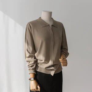 (안나앤플러스) 오로 핀턱 카라 니트[니트BS583] 빅사이즈