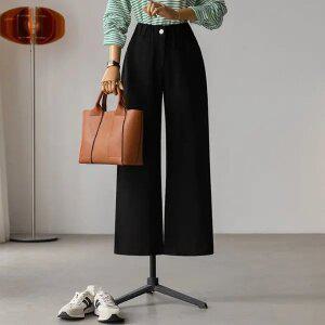 (안나앤플러스) 러프 코튼 와이드 팬츠[팬츠DE315] 빅사이즈