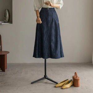 (안나앤플러스) 프딘 셔링 데님 스커트[스커트EFC83] 빅사이즈