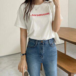 [시크릿라벨] 코튼모달레터링반팔티셔츠