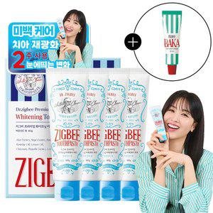 지.그.비 대용량 화이트닝 미백케어 치약 레몬민트향 107g 4개입+바카치약 20g 증.정