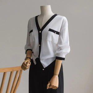 (안나앤플러스) 펄 컬러 7부 가디건[가디건BV470] 빅사이즈