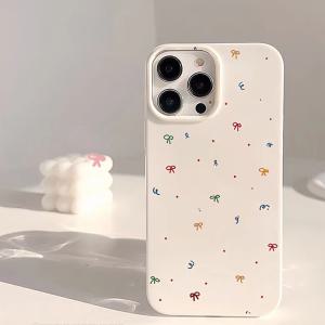 최신 귀여운 아이폰 케이스 컬러 미니 리본 TPU / 핸드폰케이스 16 15 14 13 프로 플러