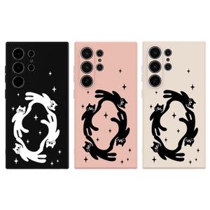 최신 귀여운 갤럭시 아이폰 패브릭 케이스 고양이 친구들 / 핸드폰케이스 S25 엣지 S2