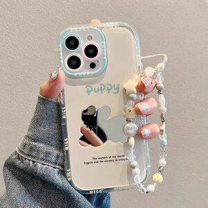 최신 귀여운 아이폰 케이스 퍼피 미러 스트랩 / 핸드폰케이스 아이폰16 15 14 13 프로