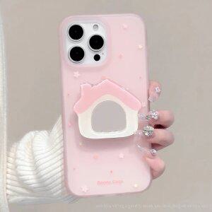 최신 귀여운 아이폰 케이스 핑크별 하우스 미러 스마트톡 / 핸드폰케이스 17 16 15 14