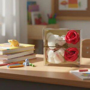 J2K 스승의날 어버이날 선물 패키지 답례품 비누꽃 곰 타월 장미꽃