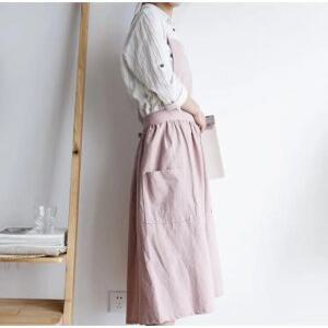 J2K 린넨 프릴 원피스 공예 앞치마 바리스타 앞치마 카페 주방 패브릭