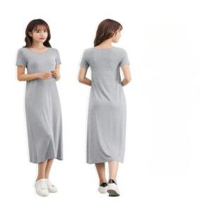 J2K 모달 반팔 원피스 홈웨어 이지웨어 롱버전 롱원피스 수면잠옷
