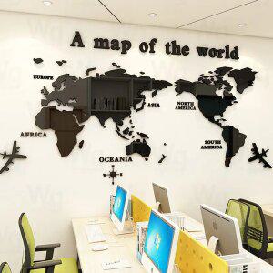 J2K 세계지도 아크릴 입체스티커 셀프 인테리어 월데코 홈데코