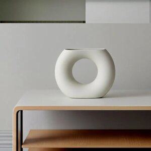 J2K 인테리어 도자기 화병 오브제 소품 꽃병 장식품 (O형 U형)