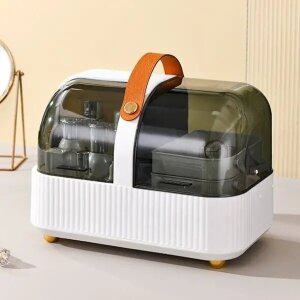 메이크업 박스 대용량 주얼리 스킨케어 수납함 휴대용 뚜껑 포함 방진 분리 수납함