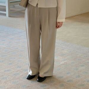 [CRKO] 리즈 세미와이드 슬랙스 /원핀턱 슬랙스 봄슬랙스 하객룩 레이어드