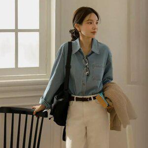 심플베이직 이염방지 데님셔츠