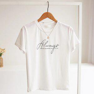 [잇수다] 호웨이 레터링 프린팅 스판 라운드 반팔 티셔츠