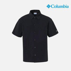 유니 심플 우븐 반팔 셔츠_블랙 (C62-YUD605)