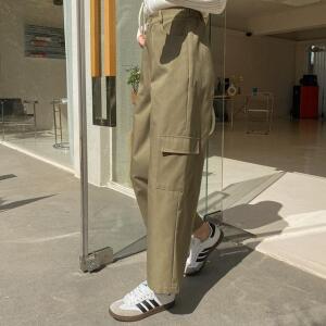 [시크릿라벨] [뒷밴딩/깔끔해요] 와이드 카고 크롭 팬츠