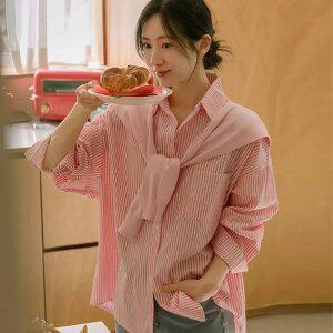 리쥬 구김적은 루즈핏 셔츠(숄SET)