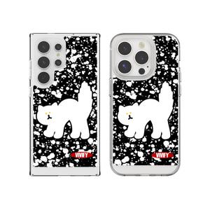 최신 귀여운 갤럭시 아이폰 케이스 하얀 고양이 페인팅 / 핸드폰케이스 S25 S24 S23 S