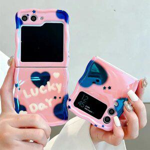 최신 귀여운 갤럭시 Z플립 케이스 하트 파스텔 럭키데이 TPU / 핸드폰 제트플립 3 4 5