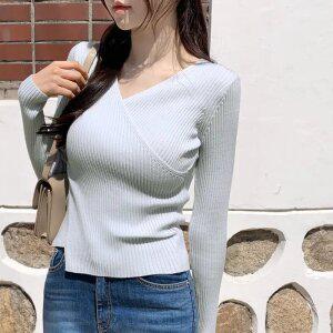 (들뜸X/여리핏) 베스티 랩 골지 브이넥 니트 nt4499