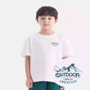 [아웃도어 프로덕츠 키즈]에센셜 백그래픽 반팔티셔츠 (오프 화이트) OD262ISS02_OWH