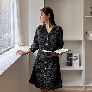 [제작/빅사이즈]이블렛 테루아 도트 7부소매 미니원피스 제이스타일