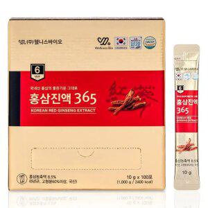 웰니스바이오 6년근 홍삼 진액 365 스틱 100포