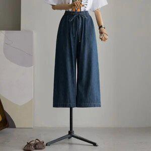 (안나앤플러스) A. 데인 밴딩 8부 데님[데님C0227Q148] 빅사이즈