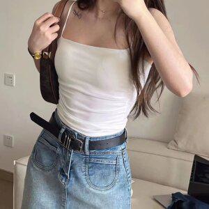 옆셔링 스퀘어 나시탑 일체형 브라패드 캡내장 끈나시 브라탑