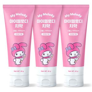 산리오 마이멜로디 어린이치약 3개 키즈 아이 아동 고불소 치약