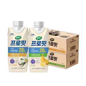 셀렉스 프로핏 밀크 바닐라 250ml, 18개 + 드링크 바나나 250ml, 18개
