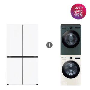 [혜택가 394만원 대]LG 디오스 오브제컬렉션 냉장고 + LG 세탁기건조기 세트(T875MHH1