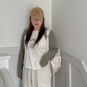 [제작/빅사이즈]이블렛 레이뷰 배색 나그랑 티셔츠 제이스타일