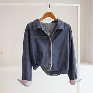 [잇수다] 제누리 라인 소매 배색 데님 셔츠 남방