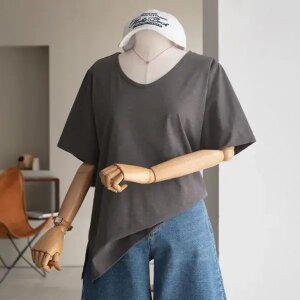 (안나앤플러스) A. 팝콘 브이넥 티셔츠(기능성소재)[티셔츠C0227Q137] 빅사이즈