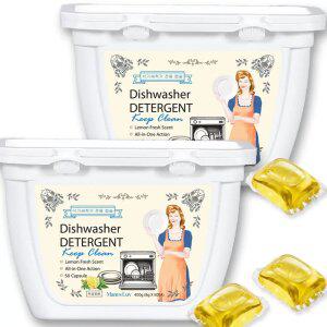 맘스럽 식기세척기 캡슐세제 레몬향 50개입 / 과일채소 식기세척기용 주방세제