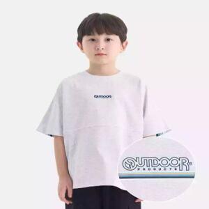 [아웃도어 프로덕츠 키즈]백그래픽 오버핏 반팔티셔츠 (멜란지 화이트) OD262ISS10_MW