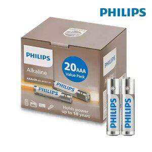 필립스 알카라인 AAA 건전지 20개입