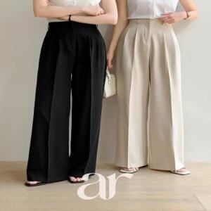 (S2XL/숏베이직롱/3기장) 투핀턱 비조 세미 와이드 슬랙스 오피스룩 출근 하객룩 와이