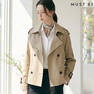 여성 견장 더블버튼 숏 트렌치자켓