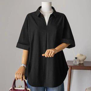 (안나앤플러스) A. 클렌 카라 블라우스[셔츠E0129H01] 빅사이즈