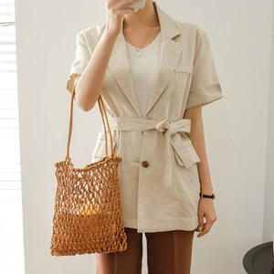 [시크릿라벨] 허리스트랩린넨반팔자켓