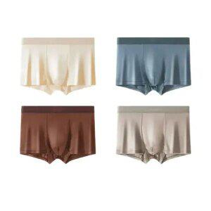 4장입 빅 이벤트고급스러운 아이스 실크 남성 사각 팬티 여름